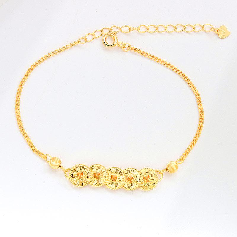 

Copper Coin Light Luxury Five Emperors Coin Retro Sand Gold Necklace Broken Ice Advanced Neck Chain Flash Literary Retro