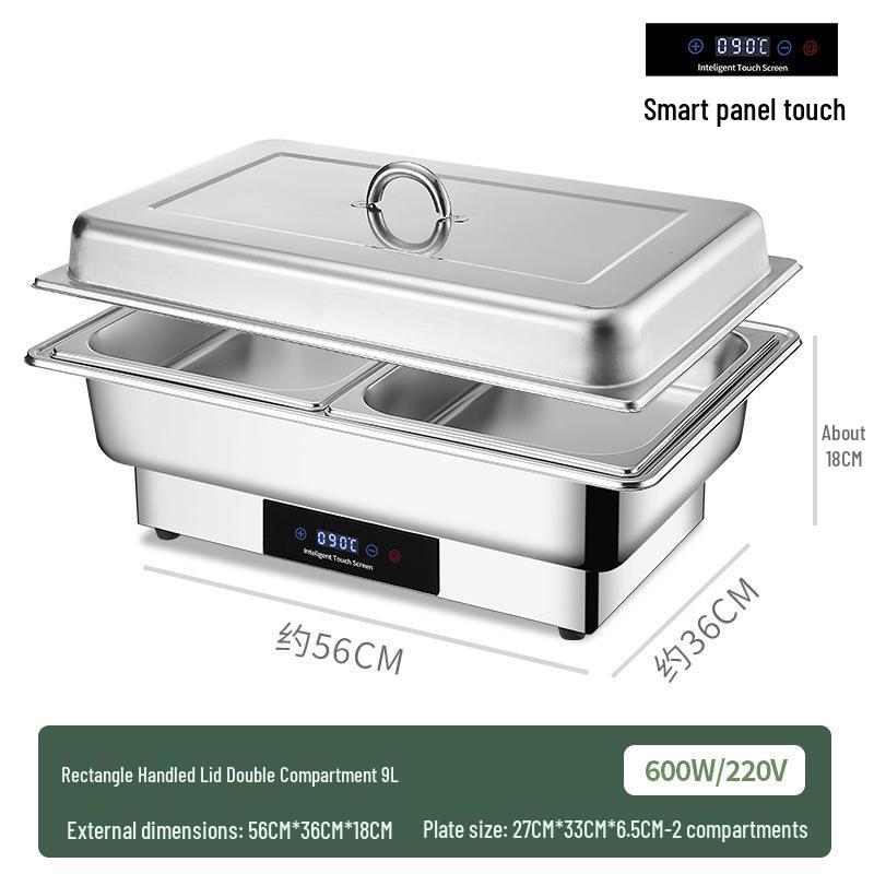 Stainless Steel Self-Serve Buffet Warmer with Transparent Flip-Top for Restaurants & Hotels