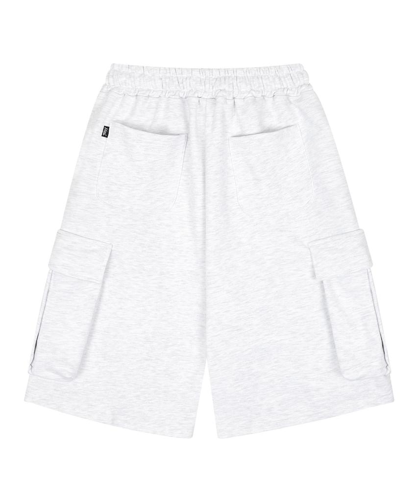 MOO Bermuda Cargo Sweatpants - Melange Grey