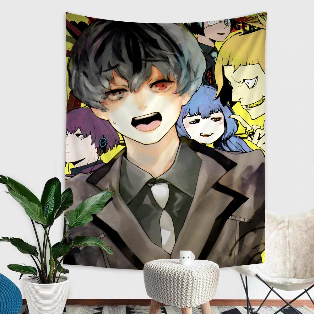 Tokyo Ghoul Cartoon Tapestry Hippie Flower Wall Carpets Dorm Decor Art Home Decor