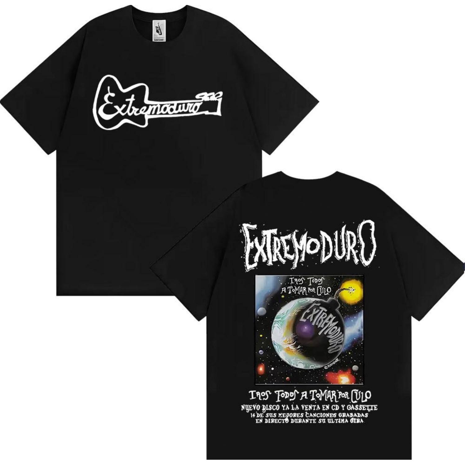 

Rock Band EXTREMODURO Tour 2025 Мерч Футболки Мужская одежда Хип-хоп Уличный стиль Футболка Мужская Повседневная Уютная Высококачественная футболка S чёрный