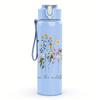 1PC Wildflower Inspirational Quote Graphic,750ml Color Plastic Sports Water Bottle,Leakproof Flip Straw Lid,Suitable for Sports Office Home Use