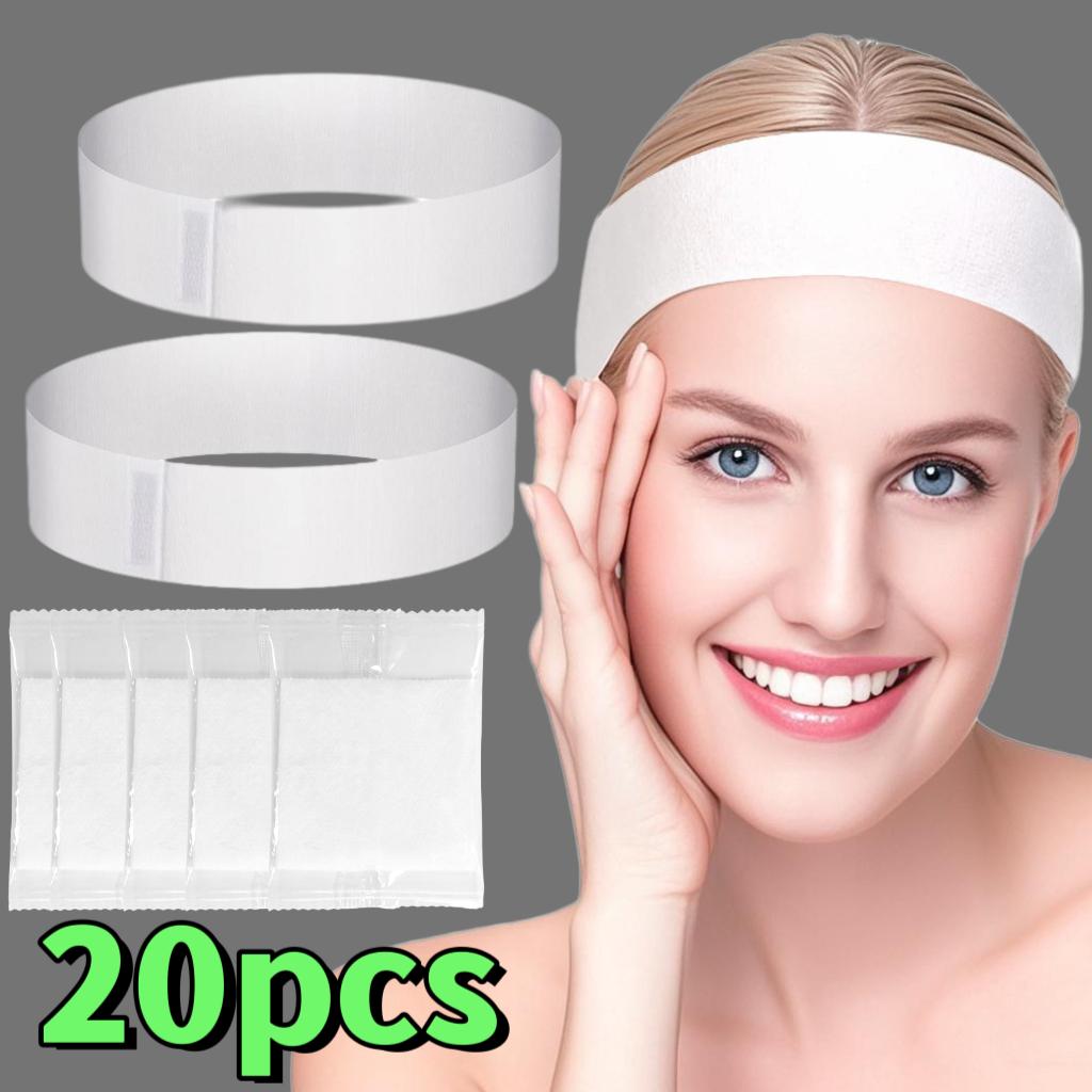 

20 шт. Новые черно-белые одноразовые спа-повязки на голову - , Подходящие