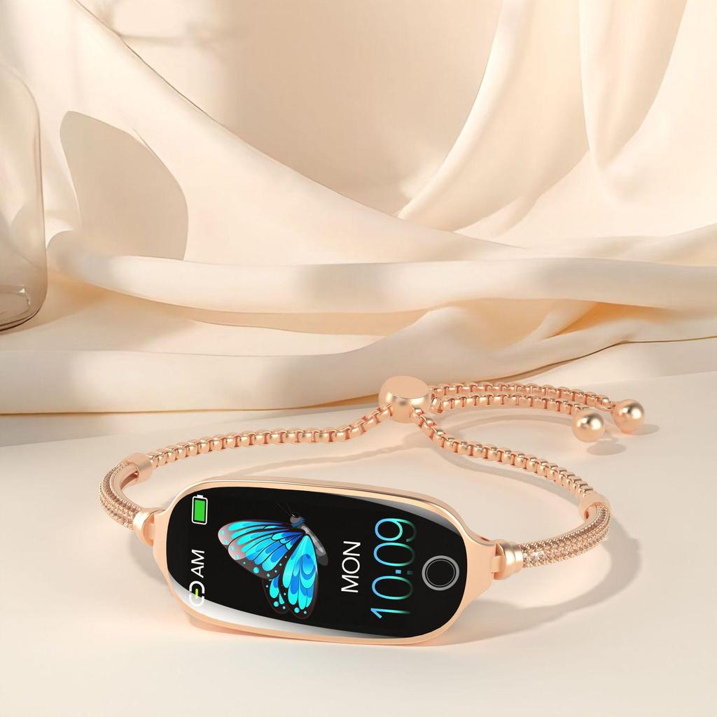 F81 Women's Smart Bracelet: Versatile Watch with Blood Oxygen, Heart Rate Monitor, Pedometer, and Menstrual Tracking.
