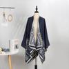 Warm Cold Shawl Cape Women Outdoor Camping Warm Outside Blanket Imitation Cashmere Double-Sided Shawl