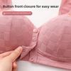 Plus Size Bra for Mature Women Front Closure Fixed Cup Thin Wireless Tank Top Bra Comfortable Supportive Full Coverage Everyday Underwear