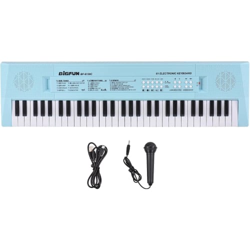 Btuty 61-Key Electronic Keyboard Piano Instrument with Microphone, Dual Power Modes, 6 Demonstration Songs, 5 Different Rhythms, Portable Piano Keyboa