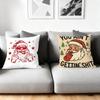 Cushion Cover Silky Short Plush Home Sofa Cushion Cover - Invisible Zipper Home Decoration Christmas Graphic