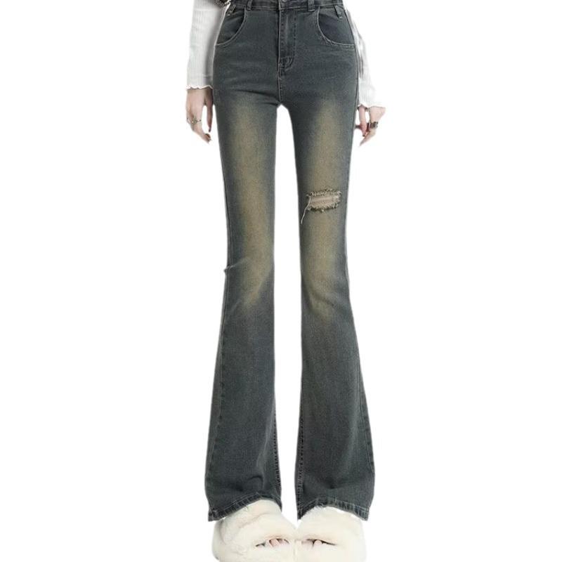 Women s High-Waisted Retro Micro-Flare Jeans - 2026 Summer Slimming Trend XS