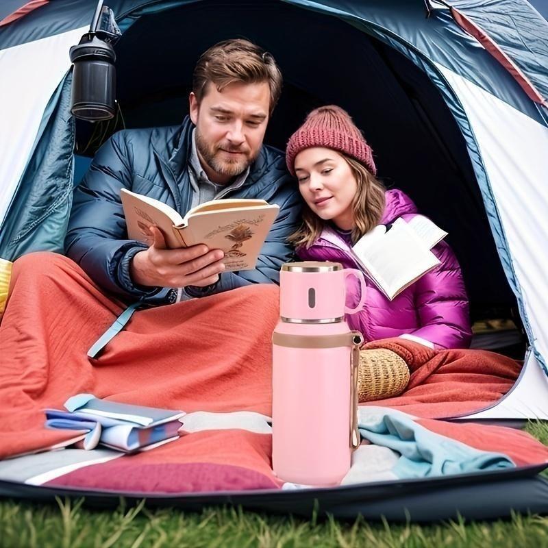 600ml Sport-Thermosflasche 316 Edelstahl Isolierte Thermoskanne Auslaufsicher mit Klappdeckel für Fitnessstudio, Radfahren, Wandern