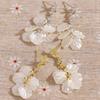 Yousheng 1 Pair Women Drop Earrings French Style Starfish Decor Shell Petal Charm Stud Earrings Summer Vacation Earrings Jewelry