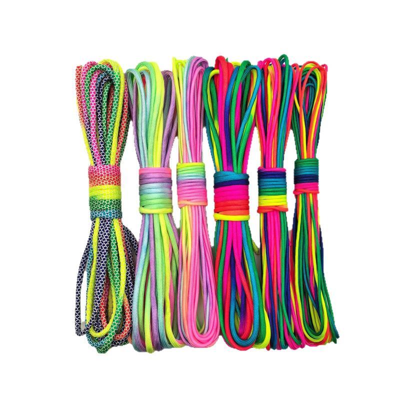 7 Strands Rainbow Paracord 2/3/4mm Parachute Rope Perfect for DIY Bracelet Making Backpacking Outdoor Survival Activities