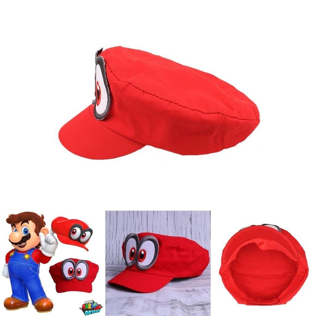 Cappellino Super Mario Odyssey Unisex Cappellino da Baseball Rosso Accessorio Costume Cosplay Per Adulti e Bambini