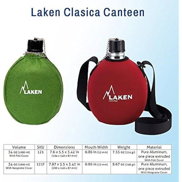 Gourde - laken - classique - 1 l - aluminium - étanche - néoprène