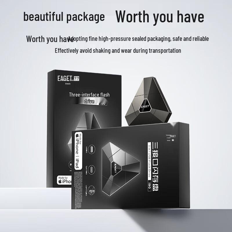 EAGET I90PLUS 3-in-1 MFI USB Flash Drive