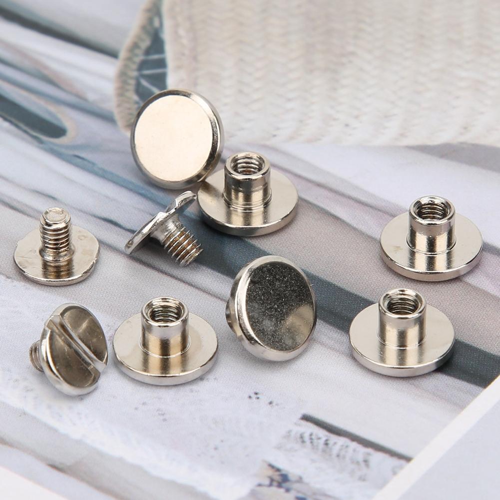 20 Set Brass Rivet Account Book Connecting Screws Notebook Binding Belt StudsSilver