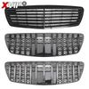 Grilă Bara Fata Stil AMG Negru Lucios XVIP Pentru Mercedes Benz E W211 E320 E350 E500 E550 2003-2006 Grile Stil GTR Cromate