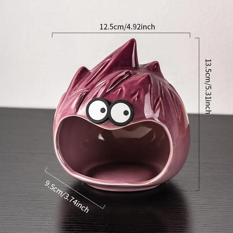 Ceramic Storage Ornaments Cartoon Flame Man Abstract Torch Statue Desktop Storage Container Key Tray Home Decoration Accessories