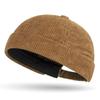 Retro Corduroy Brimless Cap Streetwear Landlord Hat Vintage Beanie Docker Caps  Men Women