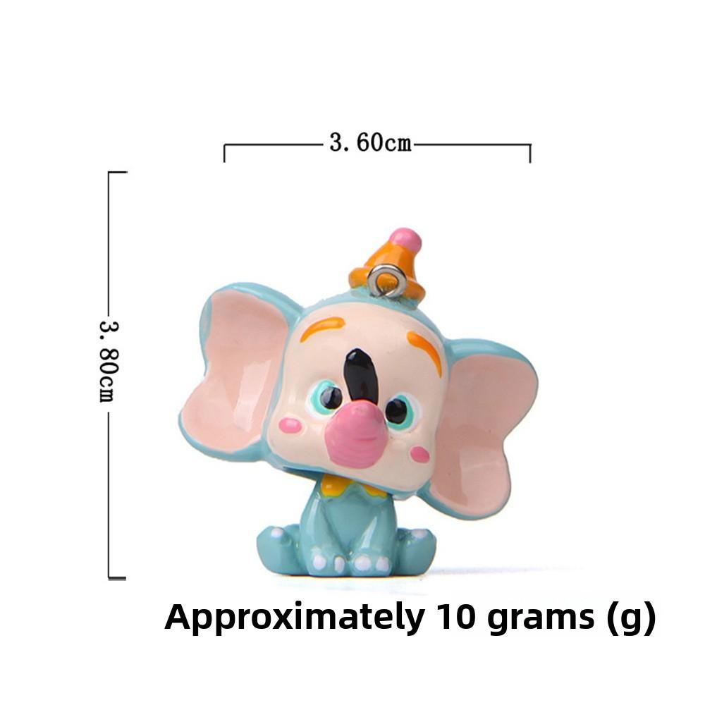 

Cartoon Dumbo Resin Handcraft Keychain Ornament For Party Decorations And Gifts Elephant Painted Face