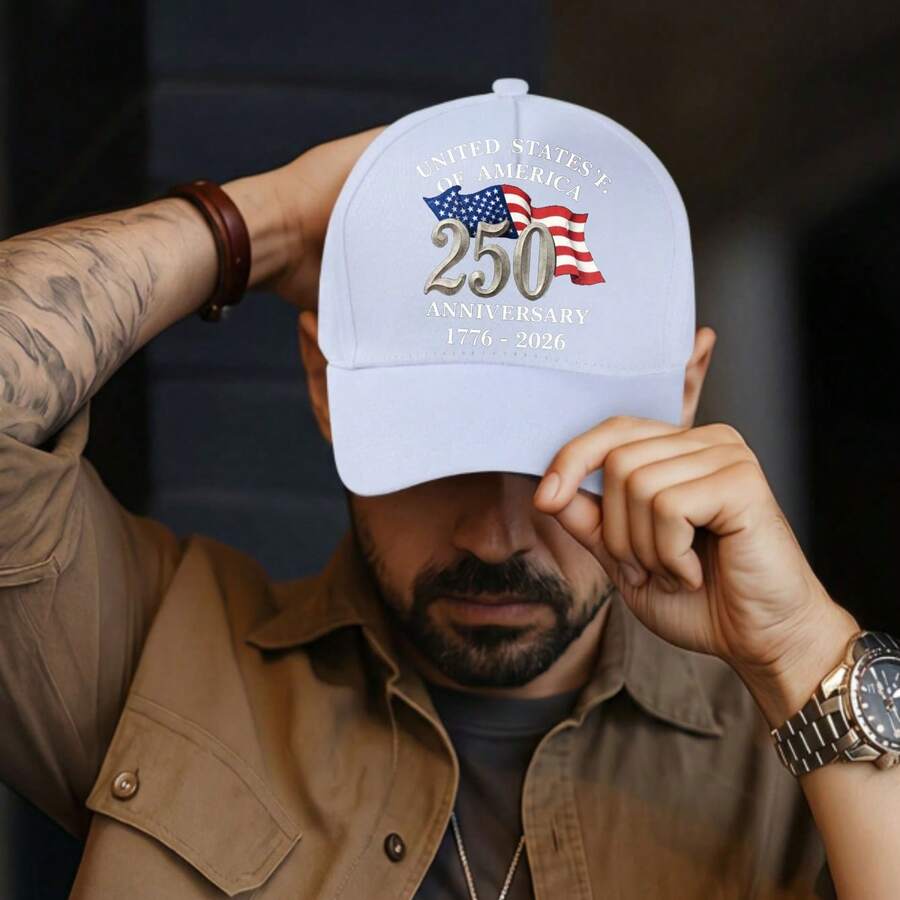 United States 250th Anniversary 1776-2026 Flag Design Baseball Cap Adjustable Casual Hat For Adults
