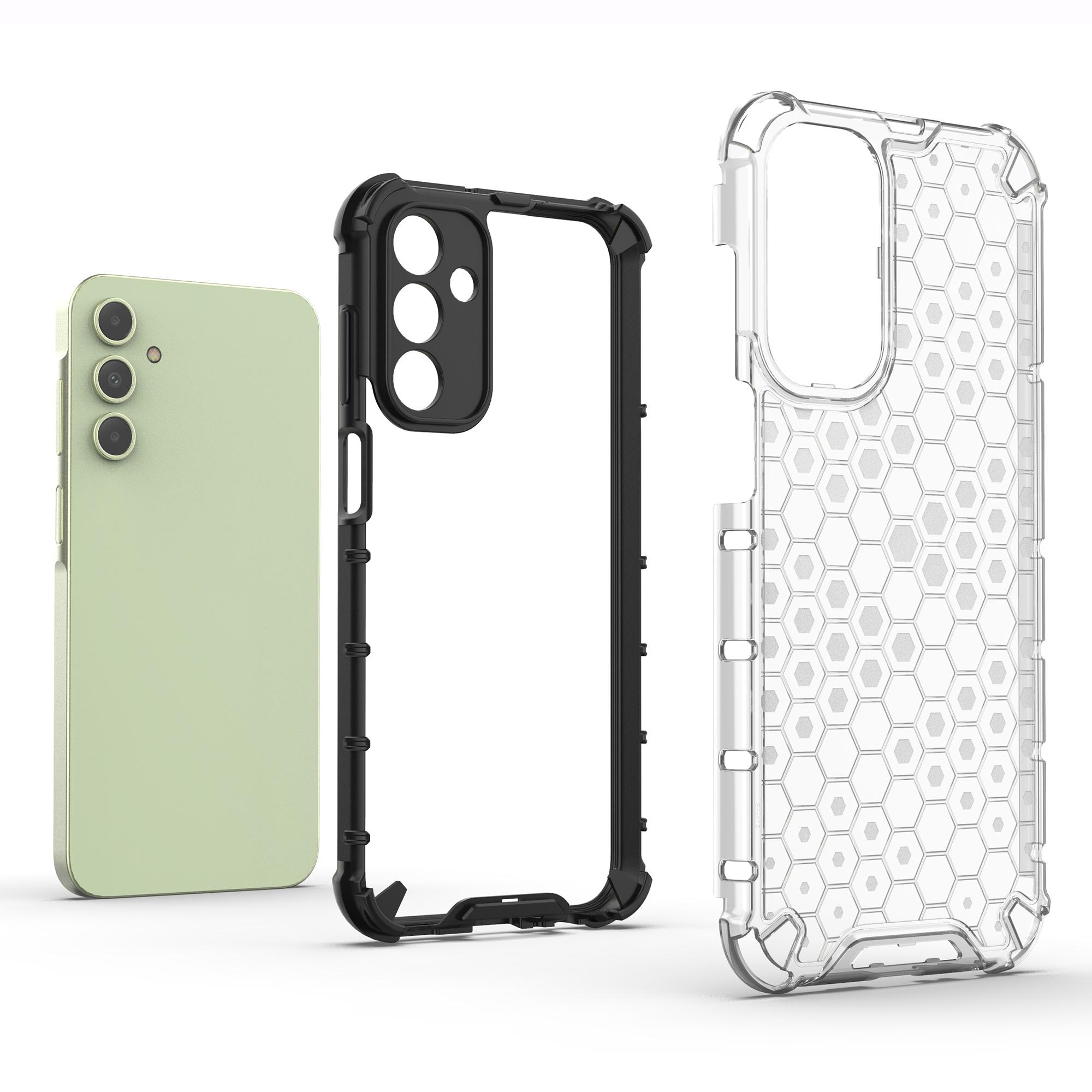 

For Samsung Galaxy A15 4G Case TPU+PC Honeycomb Phone Cover Grey