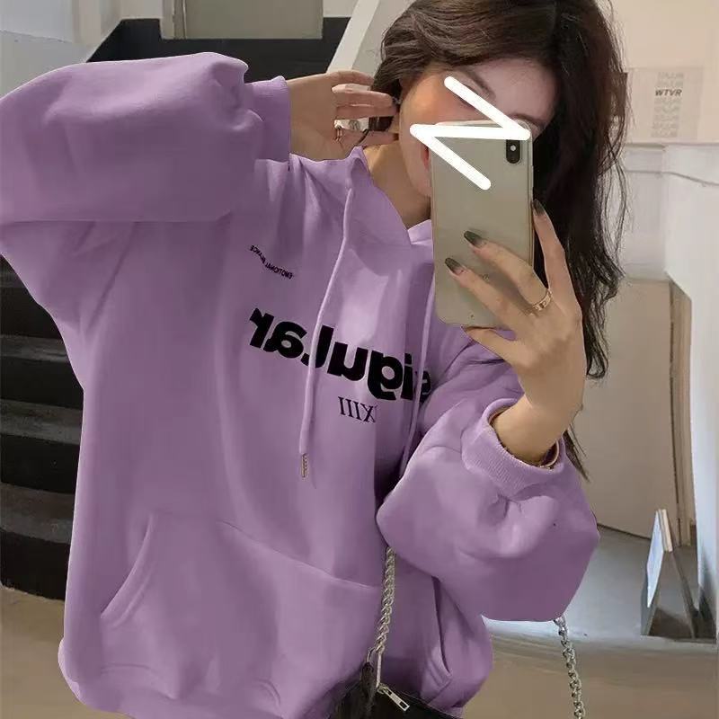 Women's Hooded Long Sleeve Oversized Sweatshirt Loose Fit Casual Pullover Top