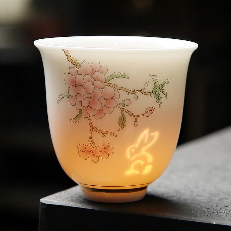 High-end Dehua White Porcelain Linglong Personal Special Master Cup Kung Fu Small Teacup Tea Set