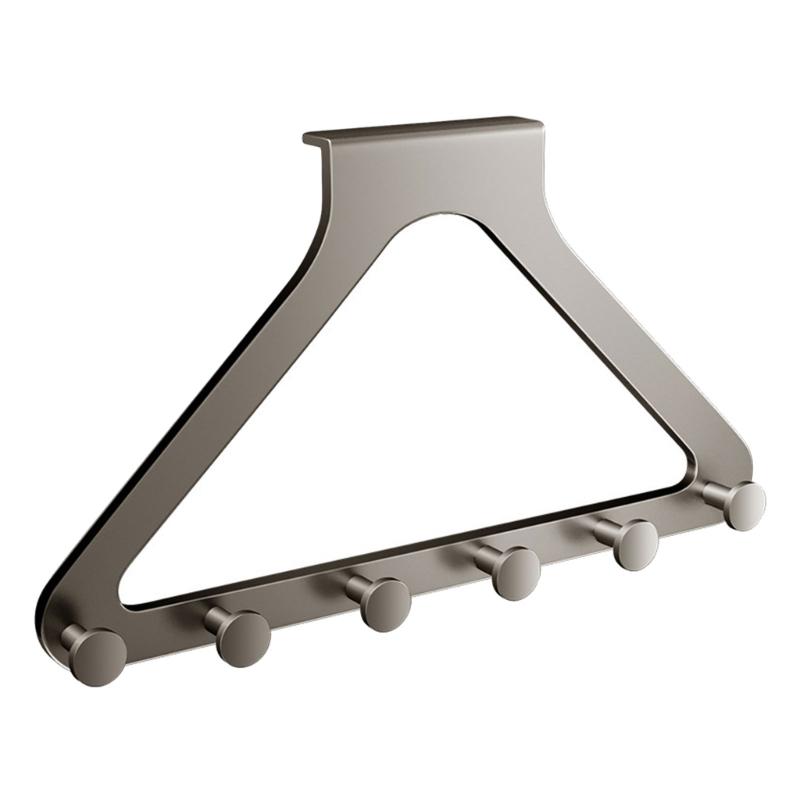 

Modern No Drilling Wall Mounted Hook Carbon Steel Adhesive Hangers For Hanging Clothes Hats Towels Home Storage серый