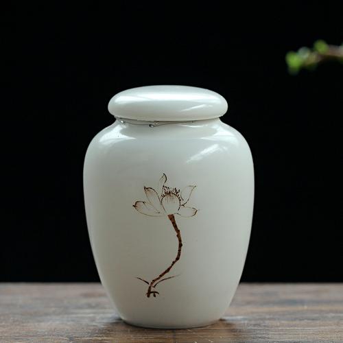 Mini Portable Tea Can Ceramic Small Fragrant Powder Sealed Storage Can Pu'er Black Tea Green Tea Storage