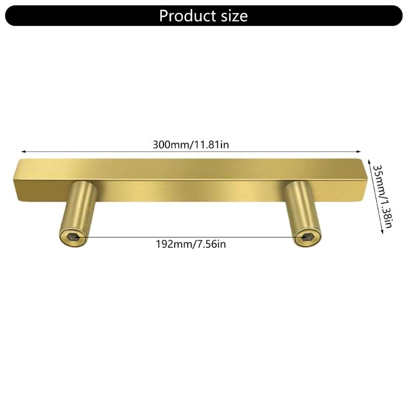 10pcs Brushed Brass Cabinet Handle  Gold Drawer Pulls Easy Install Drawer Handle for Kitchen Cupboards & Furniture