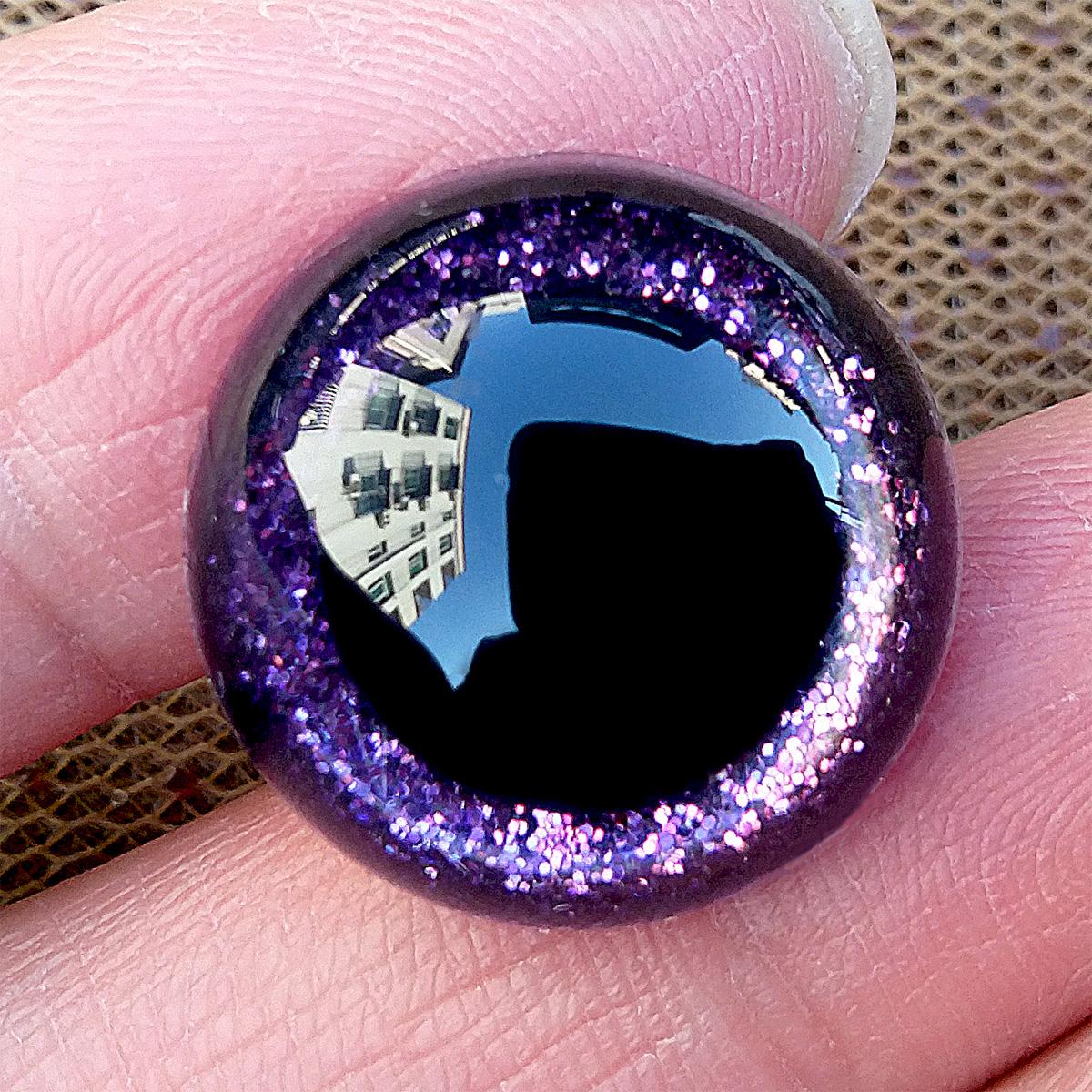 

10 пар 3D пластикові безпечні очі з блискітками для іграшок гачком Великі Амігурумі вироби Плюшеві для в язання Ляльки 9/10/12/14/16/18/20/24мм 9mm фіолетовий