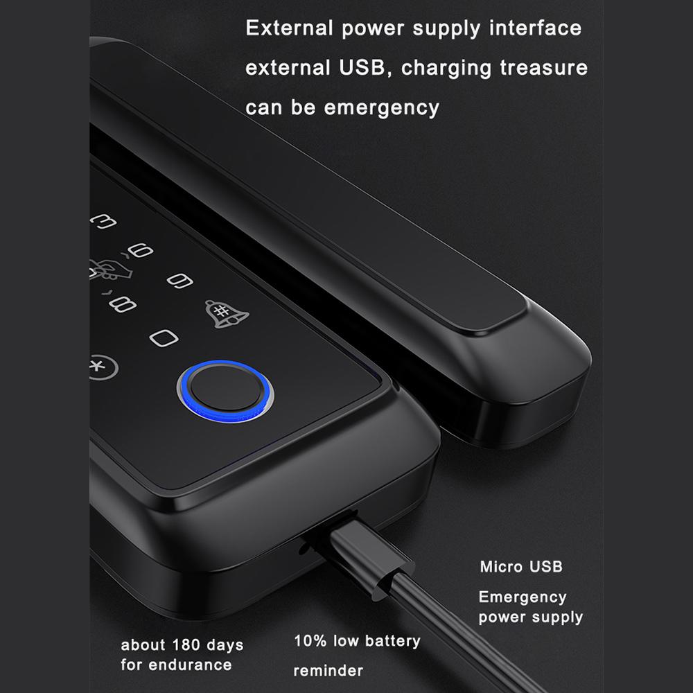 Tuya Smart Lock Fingerprint Lock Door Lock Keypad Door Lock with Handle Fingerprint Electronic