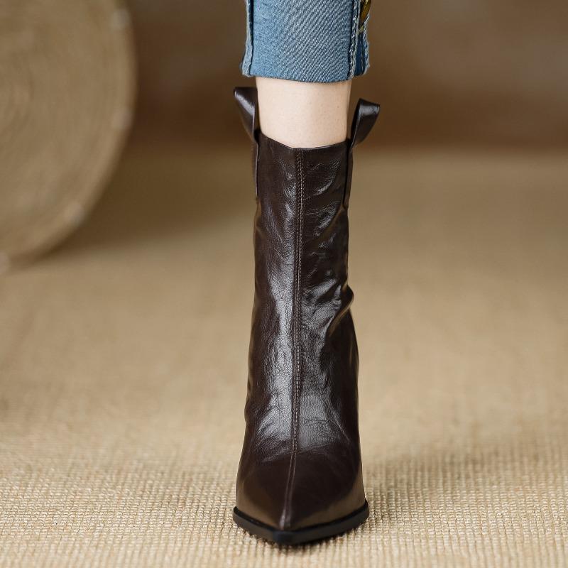 Sexy Spitzschuh High Heels Stiefeletten Damenschuhe Designer 2025 Winter Elegant Chelsea Boots Partykleid Damenpumps