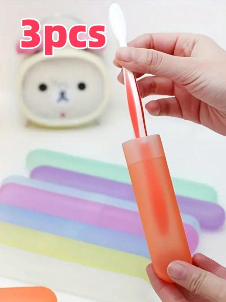 1/3/5PCS Travel Toothbrush Case, Portable Tooth Brush Cover Holder, Hygiene Protector for Outdoor, Bathroom, School & Dorm Use