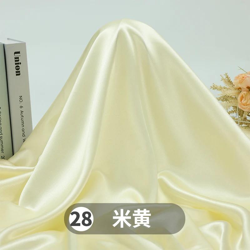 Soft Smooth Satin Fabric By The Meter for Clothes Hanfu Gift Box Lining Wedding Decoration DIY Sewing Cloth Plain White Purple