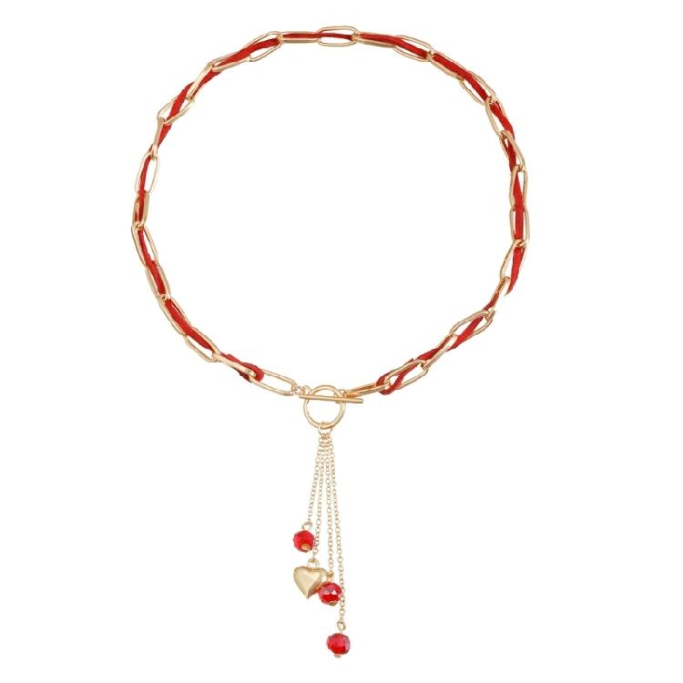

Delicate Heart Drop Layering Necklace With Moving Chain Detail Trendy Jewelry For Women Gift Ready Packaging 1