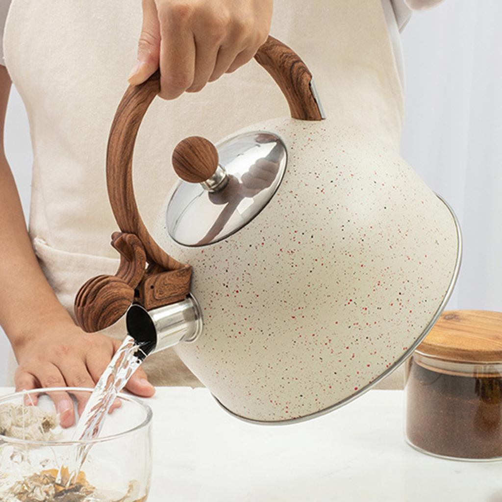 

Whistling Tea Kettle Tea Pot Water Kettle Bakelite Handle Loud Whistle for Gas Induction Gas Electric Applicable