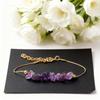 Festive Gifts Amethyst Gravel Beaded Bracelet With Silver Chain Elegant Fashion Jewelry For Women Daily Wear Simple Versatile Accessory