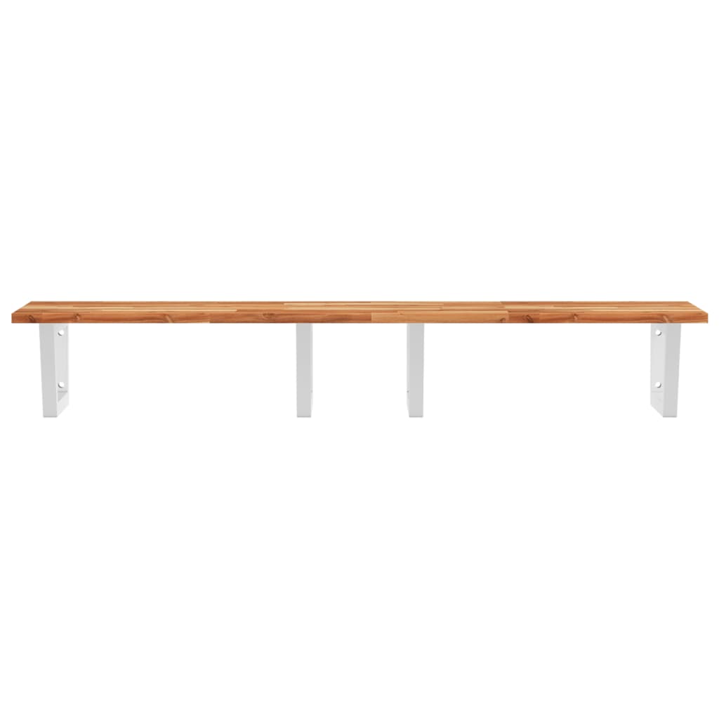 Vidaxl Wall Shelf Under Sink, Steel and Solid Acacia Wood