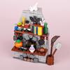 Medieval City MOC Stavební bloky Vojenské figurky vojáků Hradní věž Fontána Nástěnka k bazénu Cihly Dětská Halloweenská hračka