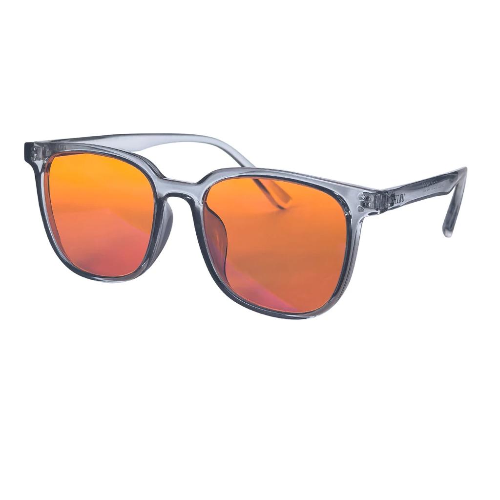 SHINU Rotglasbrille Besserer Schlaf Orangeglas Blaulichtfilter für Computer oder langes Spielen Tr90 Rahmen Y2k Brille