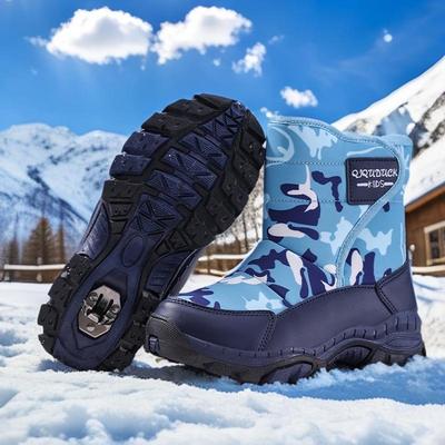 Botas de Inverno para Crianças 2024: Algodão Grosso, Garras de Aço, Resistente ao Frio para Meninos e Meninas