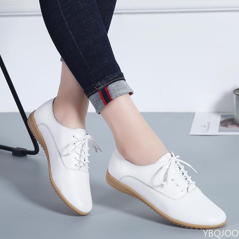 2025 Summer Loafers Soft Pointed Toe women Footwear Genuine Leather Ladies Casual Shoes Moccasins Women Flats Shoes White Mujer