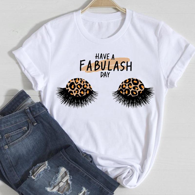 

Women T-Shirts Make Up Crown Fashion 90S Trend 2025 Spring Summer Oversized T-Shirt Female Harajuku Casual Short Sleeves T-Shirt XXXL білий