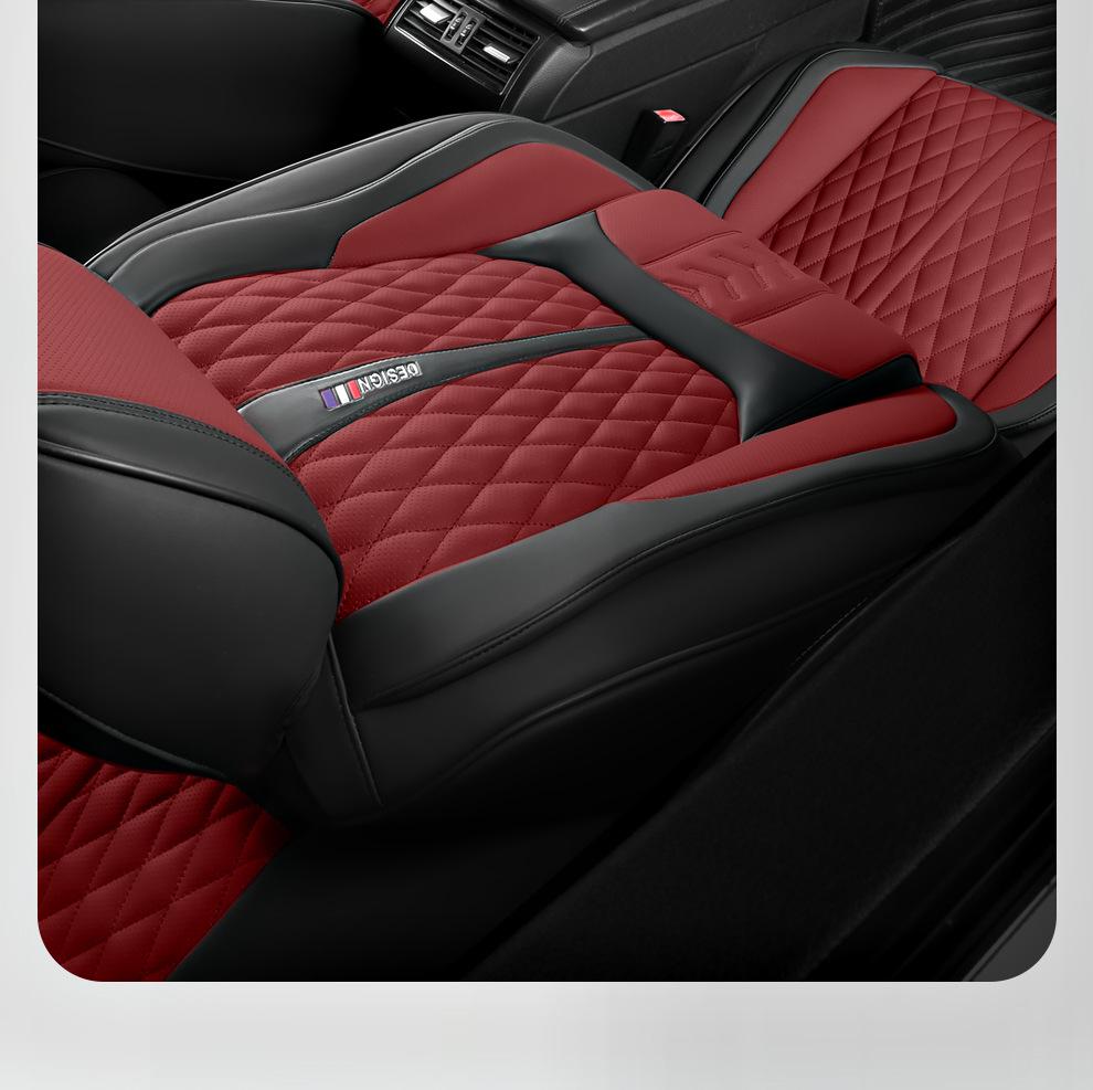 All-Season Breathable Napa Leather Car Seat Cover - Full Surround Cushion