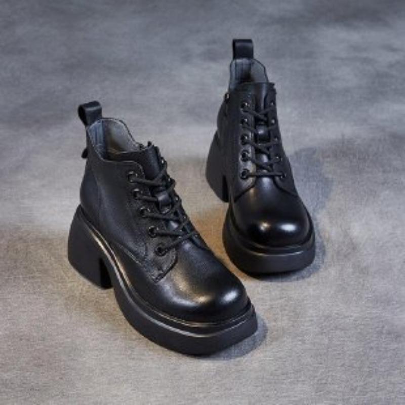 

Женские ботинки мартин нового стиля на платформе, модные ботильоны, увеличивающие рост, короткие ботинки 40 чёрный