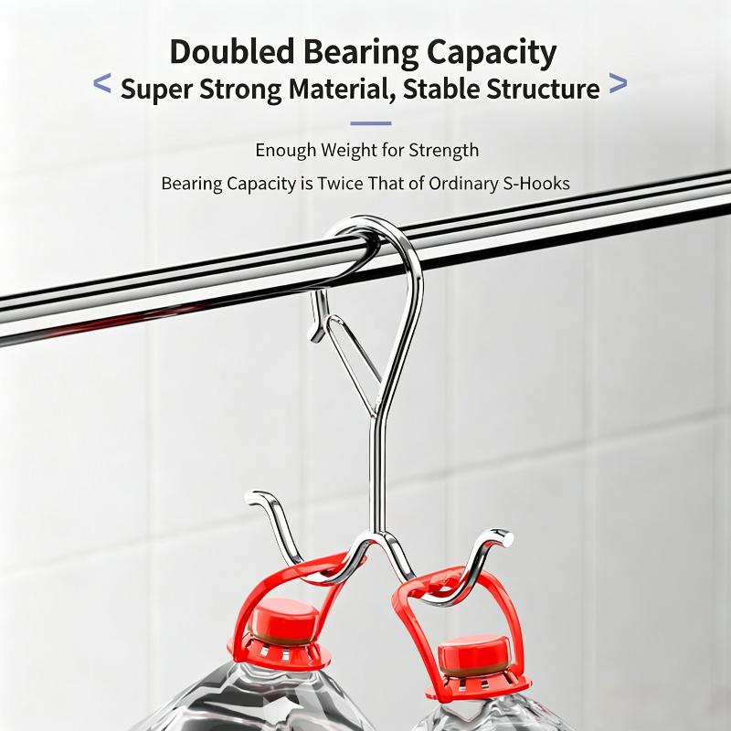 1/5/10Pcs Heavy Duty Double Utility Hooks with Buckle Multi-use Hangers for Clothes Towels Camping Home Use