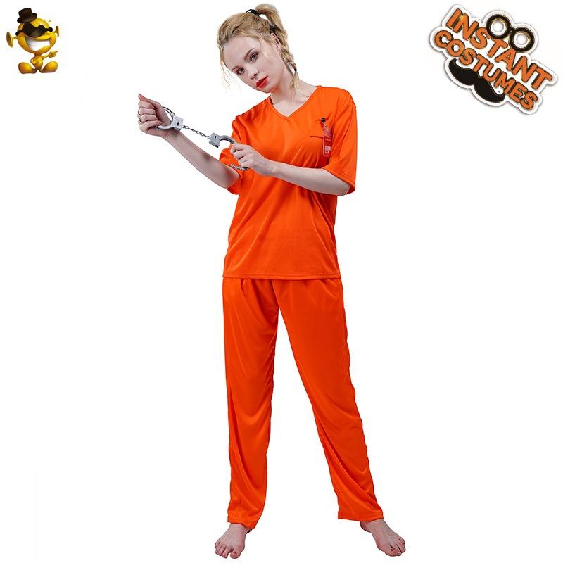 Halloween Party Clothes Prisoner Uniform Seduction Prison Uniform Stage Costume Cosplay Clothes Cosplay