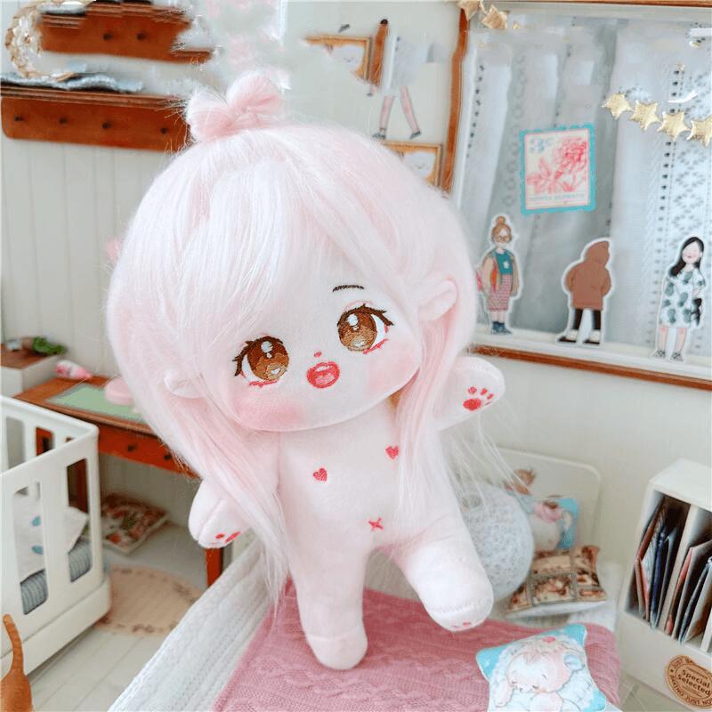 In Stock Ready to Ship 20 cm K-pop Plush Cotton Idol Dolls Naked Bare Doll With Plastic Bone PVC Skeleton Bracket